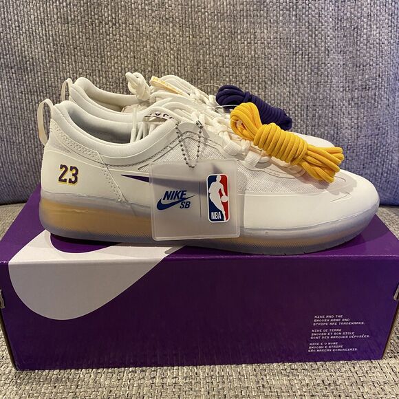 Nike SB Nyjah Free 2 Shoes NBA Los Angeles Lakers DA3439-100 Size 9.5 main image 12